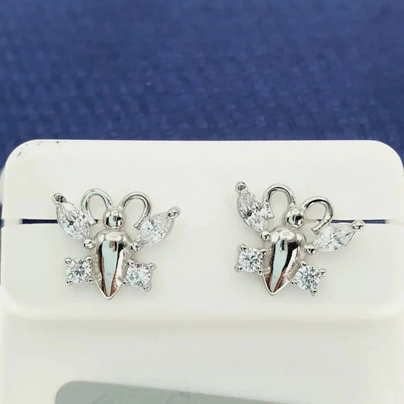 "925 Sterling Silver CZ Stud Earrings for Women/Girl, US925P1226 - Picture 6 of 10